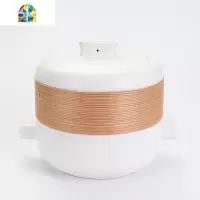 陶瓷蒸锅日式带蒸笼砂锅煲汤家用燃气炖锅蒸煮双用汤煲沙锅可高温 FENGHOU 黑色2.5L带柳杉木蒸笼