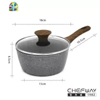 韩国奶锅婴儿宝宝锅辅食锅家用不粘锅热牛奶小汤锅 FENGHOU 日式18cm[麦饭石奶锅+蒸笼]----燃气灶电磁炉