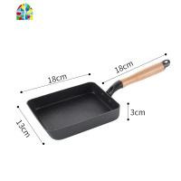 日式玉子烧煎锅厚蛋烧平底不粘锅深夜食堂早餐煎蛋锅家用小 FENGHOU 黑色+硅胶铲+油刷