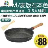 家用平底锅牛排煎锅不粘锅烙饼锅煎蛋煎饼多功能早餐锅 FENGHOU 24cm带玻璃盖(煎炒两用)