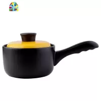 陶瓷奶锅单柄小砂锅婴儿辅食锅宝宝煮泡面热牛奶小锅家用燃气奶锅 FENGHOU 奶锅绿色盖1.0L