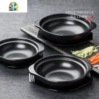 陶瓷砂锅可高温干烧浅锅焖鸡煲仔饭商用炖锅燃气煮粥小砂锅 FENGHOU 600毫升18*6[有盖]21#