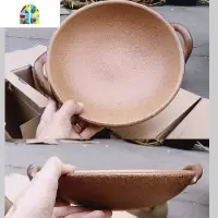 土锅热菜锅炖锅内无釉砂锅陶瓷可高温煮菜煲柴炉炭炉酒精蜡炉 FENGHOU 22cm小号土锅