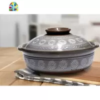 宜兴砂锅煲汤明火可高温陶瓷土锅汤煲日式三岛锅炖锅火锅酒店家用 FENGHOU 深款3.8升
