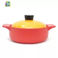 韩式陶瓷煲炖锅煲汤锅明火家用燃气煲仔饭锅可高温干烧焖烧煲砂锅 FENGHOU 红色2L