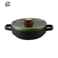 日韩式家用煲仔饭砂锅明火石锅拌饭专用锅燃气小号沙锅可高温 FENGHOU 2.6L浅煲粉红色/送硅胶垫+防烫夹