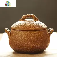 养生炖锅陶瓷煲汤家用砂锅老式大小号可高温煤燃气灶明火 FENGHOU 中号棕色3人食炖锅1700ML