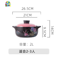 煲仔饭锅家用煲汤炖汤砂锅煤气灶明火专用砂锅可高温汤锅养生炖锅 FENGHOU 2.5L