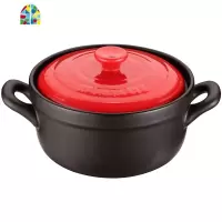 封后干烧炒菜家用烤红薯明火炖汤可高温土沙煲粥坤博陶瓷砂锅煲汤 FENGHO 4.8升[红色盖]4、5人煲汤煲粥烤鱼烤鸡盐