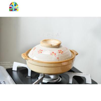 日食记一人食复古小土锅手绘陶土砂锅煲仔饭煮粥煲汤锅明火 FENGHOU 17cm花朵