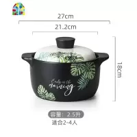 陶瓷锅砂锅煲汤家用炖锅燃气煤气灶专用炖汤沙锅汤煲明火可高温 FENGHOU 2.5升砂锅适合2-4人[356]