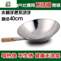 商用铁锅凹面电磁炉炒锅酒店燃气灶圆底炒菜锅尖底大32cm炒锅 FENGHOU 36木柄