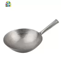手打小铁锅纯铁炒菜锅小号炒锅24CM 26CM 28CM锅锅手打锅 FENGHOU 木柄手打小铁锅26CM带盖