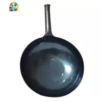 正宗章丘熟铁锅老式手工熟铁锅锅无涂层家用炒锅煤气灶适用镜面锅 FENGHOU 冷锻铆接式木把(32号精致款)(3-6人)