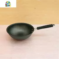 老式铸铁不沾无涂层生铁宝宝辅食锅奶锅家用单人小炒锅迷你小铁锅 FENGHOU 34cm带耳平底把手颜色随机