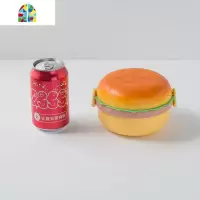 迷你三层汉堡学生便携饭盒 可爱 方形创意便当盒 韩版外带零食盒 FENGHOU 长方形[只配勺子]