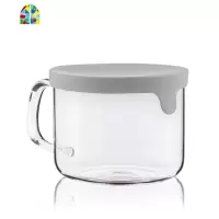 高硼硅玻璃硅胶盖多用碗 泡面碗便当盒高温饭盒950ml FENGHOU 灰色
