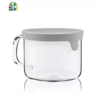 高硼硅玻璃硅胶盖多用碗 泡面碗便当盒高温饭盒950ml FENGHOU 黄色