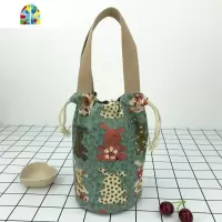 可爱圆形带饭包包饭盒袋子便当袋手提包焖烧壶手提袋水壶袋杯子袋 FENGHOU 粉色中号直径12CM,高25CM