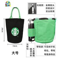 饭盒袋帆布包圆桶包手提袋带饭包男女手拎袋购物袋大小手提便当袋 FENGHOU 大号卡其色桶包暗扣款