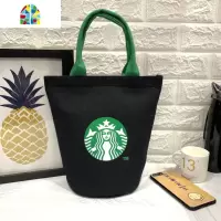 日式饭盒袋子便当包上班族帆布手提袋圆形保温桶手拎袋大容量学生 FENGHOU 黄色