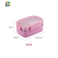 不锈钢保温桶饭盒便携大容量24小时学生两层加热上班族轻便简约 FENGHOU 嫩粉色+筷子+汤勺+保温袋