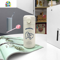 韩国少女保温杯ins原宿风可爱学生简约弹跳盖便携随手纯白水杯子 FENGHOU [升级款316]白色小奶狗420ml