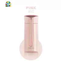 轻巧便携保温杯小清新办公室可爱花茶杯304不锈钢水杯180ml FENGHOU 黑色(免费刻字+送杯刷)