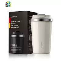 保温咖啡杯 马克杯带盖旅行便携式随手杯子外出保温杯500ml FENGHOU 磨砂黑色500ml