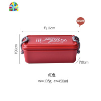 轻食便当盒日式三明治健身饭盒分隔型单层微波炉加热饭盒 FENGHOU 海之泪蓝便携勺筷介意正常磨痕勿拍