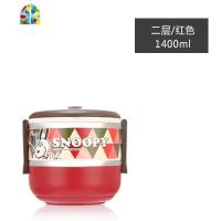 保温饭盒便携手提双层不锈钢真空圆形密封学生便当碗泡面碗 FENGHOU 双层-红色收藏店铺送勺子