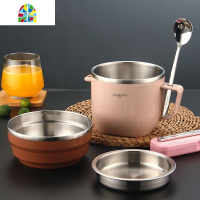 封后304不锈钢饭盒保温快餐杯上班族便携学生食堂饭缸碗便当盒带餐具 FENGHO 蓝色餐杯+防溢内盖(不带袋)赠304勺