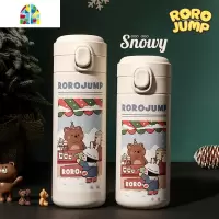 原创雪花少女可爱大容量暗扣保温杯学生便携创意不锈钢水杯 FENGHOU 杯口有两种形状