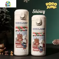 原创雪花少女可爱大容量暗扣保温杯学生便携创意不锈钢水杯 FENGHOU 肉肉酱雪花(350ML)
