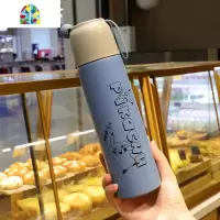 保温杯女男韩版大容量便携小水杯学生可爱不锈钢杯子带盖ins简约 FENGHOU 大号红色500ml+送杯刷