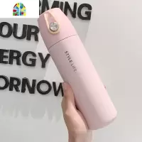 保温杯女男学生简约创意潮流水杯清新森系便携ins个性瓶带盖杯子 FENGHOU 莱特黑色+杯套+杯刷+礼盒