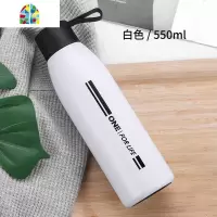 保温杯男士初中学生个性简约水杯女便携不锈钢韩版杯子创意潮流 FENGHOU 白色