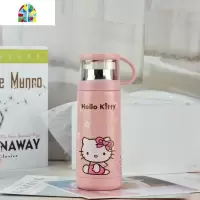 儿童保温杯 小学生喝水可爱简约水杯子女304不锈钢便携水壶带小盖 FENGHOU 350ml粉KT(无赠品)