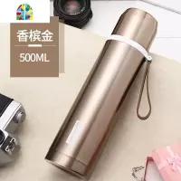 保康保温杯女304不锈钢水杯男简约便携大容量学生瓶儿童可爱杯子 FENGHOU 磨砂黑-500ml+杯套