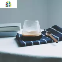 设计感富士山锥形耐热可高温玻璃杯咖啡杯啤酒杯饮料杯 FENGHOU