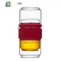 玻璃杯旅行便携式随身快客杯耐热过滤一壶二杯茶具套装家用泡茶杯 FENGHOU