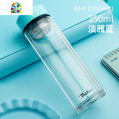 玻璃杯男女士双层隔热水杯便携带盖过滤加厚底泡茶带茶隔杯子 FENGHOU