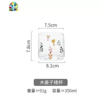 原创花韵玻璃杯创意家用茶杯水杯办公室花茶杯子牛奶杯女 FENGHOU