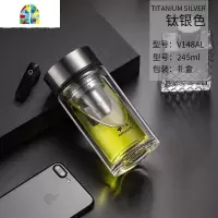 双层玻璃杯耐热加厚隔热家用过滤泡茶杯男便携车载水杯子 FENGHOU