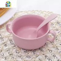 儿童碗餐具带手柄防摔家用可爱卡通隔热小孩吃饭宝宝辅食儿童餐碗 FENGHOU 小耳朵米色