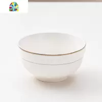 家用吃饭碗陶瓷餐碗欧式米饭碗套装泡面碗创意好看的碗可微波 FENGHOU 如雪4.5英寸水波碗10个装