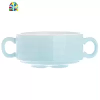 带把手可爱的碗ins蒸鸡蛋羹碗家用燕麦碗吃饭甜品碗公主韩式单个 FENGHOU 天蓝色