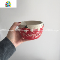 丨韩风可爱复古莓沙拉碗水果碗早餐ins厨房餐具 FENGHOU 8.5寸草莓白盘1个直径21.3cm厚2.3