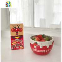 可爱莓沙拉麦片碗ins水果酸奶碗学生少女心陶瓷早餐碗家用单个 FENGHOU 蓝色冰淇淋