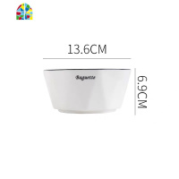 北欧餐具陶瓷碗大号汤碗家用吃饭碗沙拉碗创意面碗单个早餐麦片碗 FENGHOU 雪花蓝-5.5寸碗